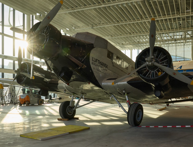 Junkers Ju52 in Hangar One during construction work